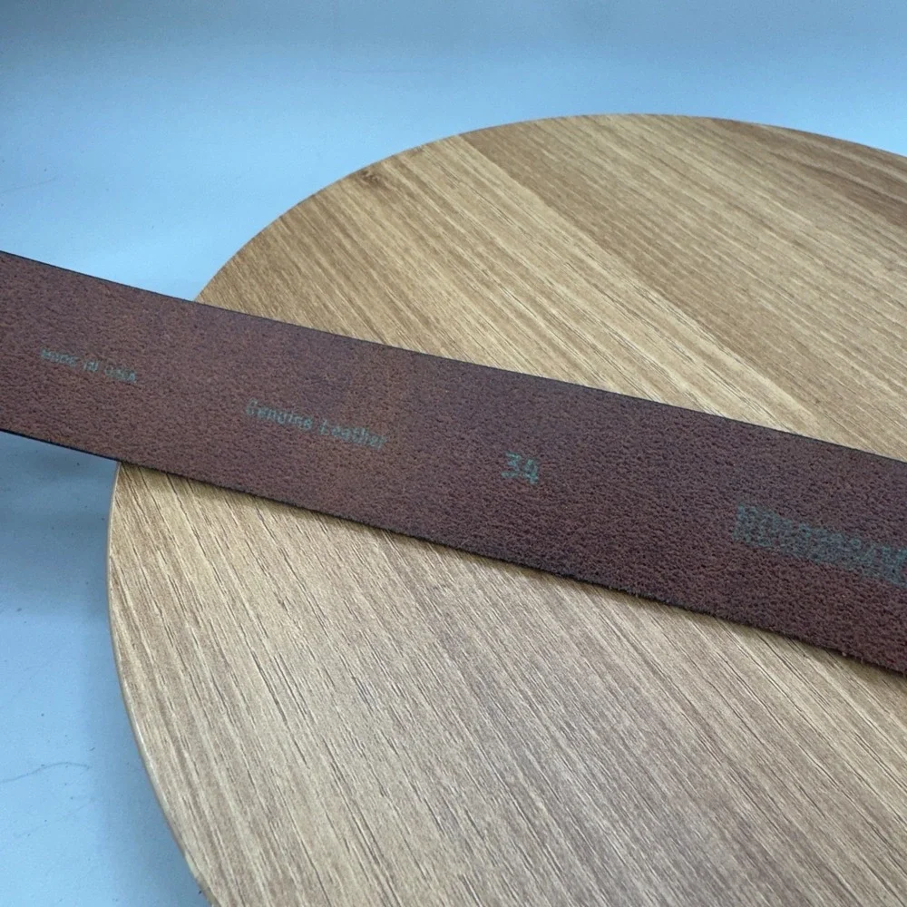 1901 Mens Genuine Leather Belt Size 34 Brown‎ Made in USA Rugged Classic